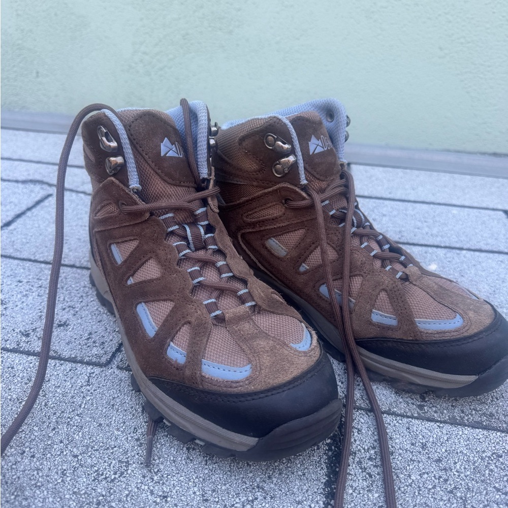 Brown and Black Athletic Shoes with Rugged Design
